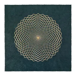 Veskor Cassiopeia Veskor Cassiopeia LOTUS DES LEBENS Heilige Geometrie Linoldruck | 27,5 x 27,5 cm | Gold auf Smaragdgrün – Produktbild 1 von 1