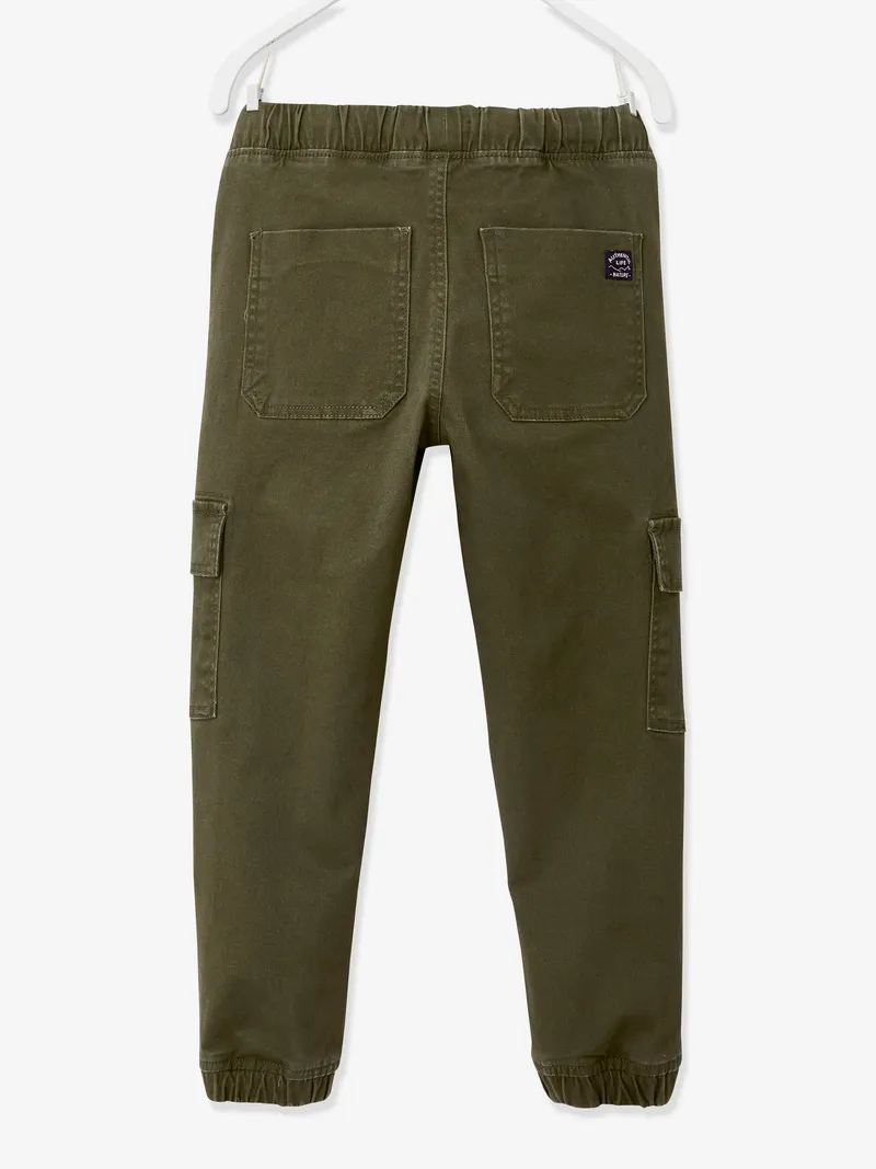 Vertbaudet Jungen Cargohose mit Dehnbund, Dunkelkhaki, – Produktbild 3 von 4