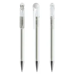 prodir prodir® Drehkugelschreiber DS1 TTC Twist, blaue Mine, klar/weiß, Weiß / transparent, – Produktbild 1 von 1