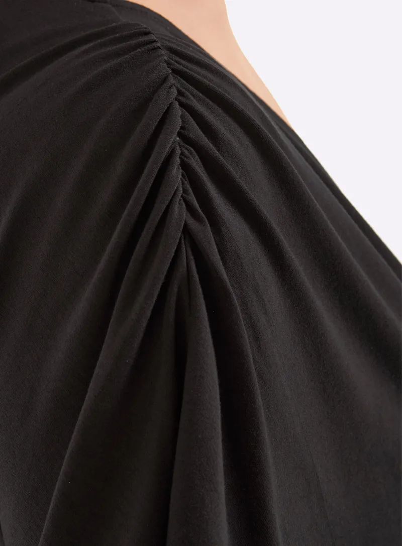 sheego V-Shirt schwarz, Schwarz, – Produktbild 2 von 2