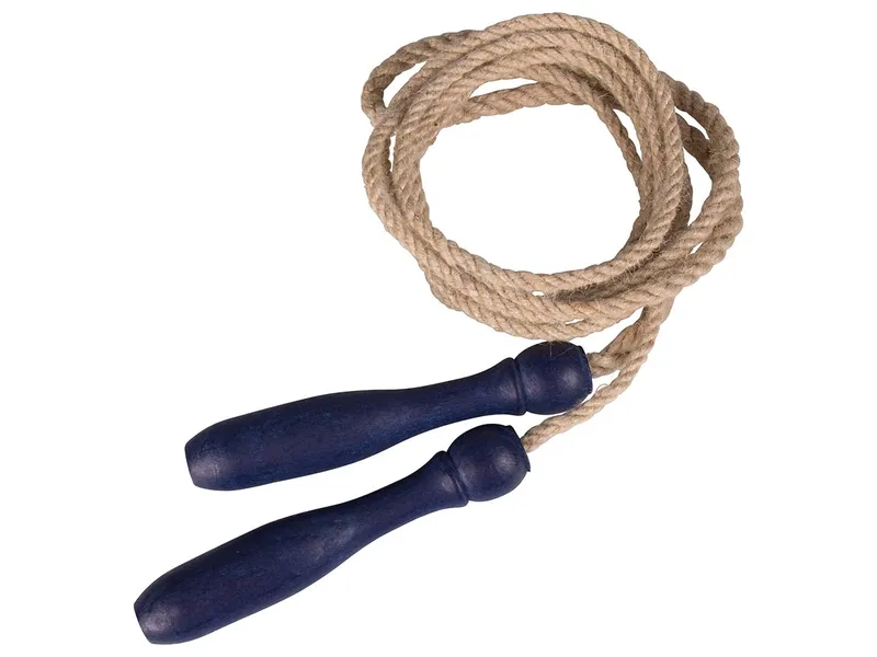 Memo Memo Springseil 250 cm aus Jute, Griff Buche blau gebeizt, FSC-zertifiziert – Produktbild 1 von 1