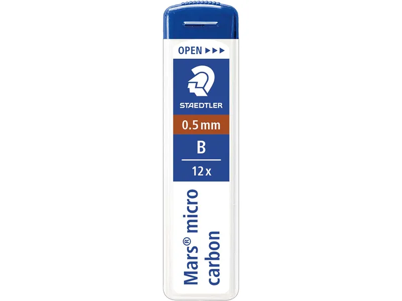 Staedtler Staedtler Ersatzminen für Druckbleistifte 'Mars micro carbon' Ø 0,5 mm, 12 Stk., B – Produktbild 1 von 2