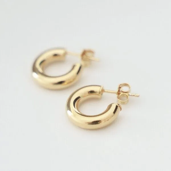 BELLYBIRD Jewellery BELLYBIRD Jewellery CREOLEN - Kreis, dicke Form, glatt in M/L, Vergoldet, – Produktbild 2 von 4