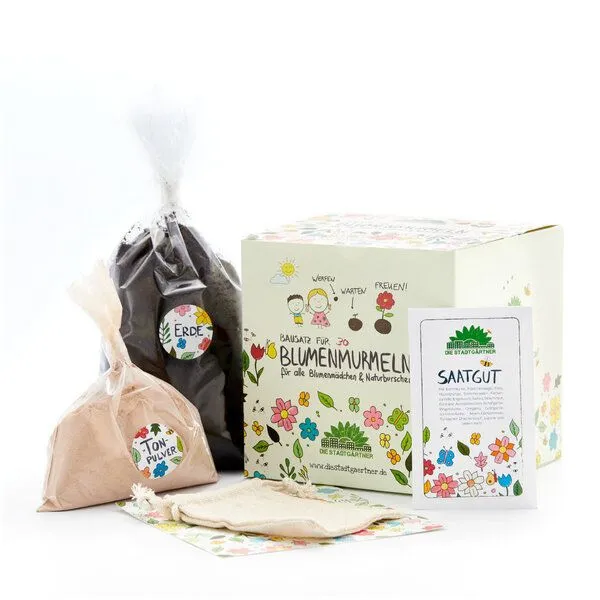 Die Stadtgärtner Die Stadtgärtner Bausatz für Blumenmurmeln I Ausreichend für mehr als 30 Samenbomben – Produktbild 1 von 5