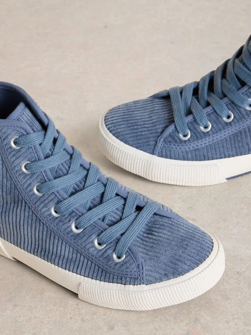 White Stuff Hi-Top Kordsneaker Pippa - 36, Mittelblau, – Produktbild 4 von 4