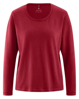 HempAge HempAge Damen vegan Langarm Shirt In Rubinrot – Produktbild 1 von 1