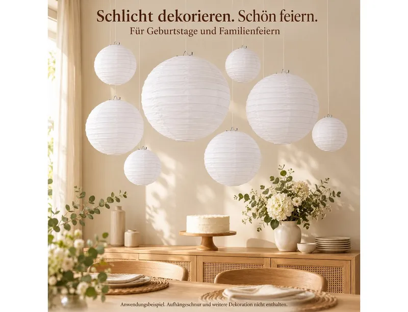 Youyijia Lampenschirm 32 Stück Weiße Papier Lampions Rund – Deko Lampenschirm Set, Weiß, – Produktbild 5 von 5