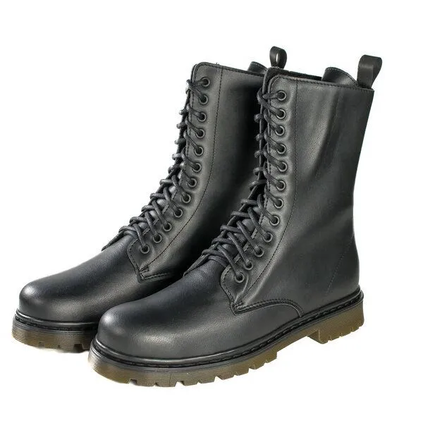 Fairticken Fairticken ALVORA HIGH vegane 12 Loch All-Year Stiefel Unisex (schwarz), Schwarz, – Produktbild 4 von 4