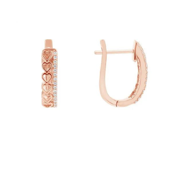 Eppi Eppi Runde Ohrringe mit Lab Grown Diamanten und Herzen Emmalyn, Rosa, – Produktbild 3 von 4