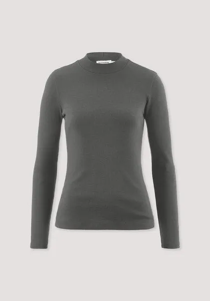 hessnatur hessnatur Rib Longsleeve Slim aus Bio-Baumwolle, Tannengrün, – Produktbild 4 von 4