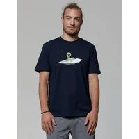 watapparel watapparel T-Shirt Unisex Alien on a paper plane, French navy, – Produktbild 1 von 1