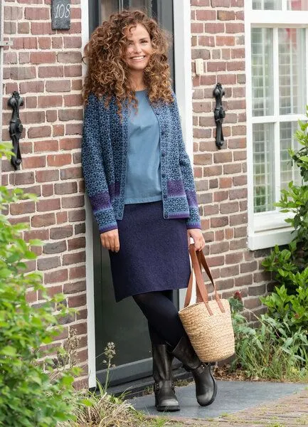 Heidekönigin Heidekönigin Jacquard Strickjacke JULE, Iris, – Produktbild 1 von 3