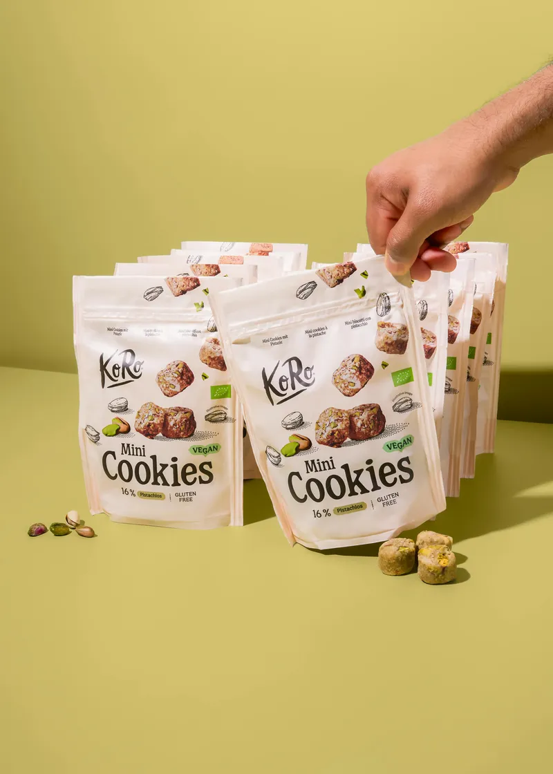 KoRo Bio Mini Cookies mit 16 % Pistazie | 10 x 150 g – Produktbild 4 von 5