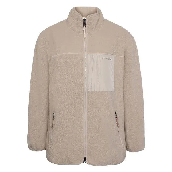 KnowledgeCotton Apparel KnowledgeCotton Apparel Lockere Fleecejacke mit Reißverschluss - recycelt - GRS/Vegan, Beige (light) feather (gray), – Produktbild 2 von 2