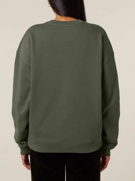 Human Family Human Family Bio Unisex oversize Sweatshirt - "Mountain Silhouette", Khaki, – Produktbild 4 von 4