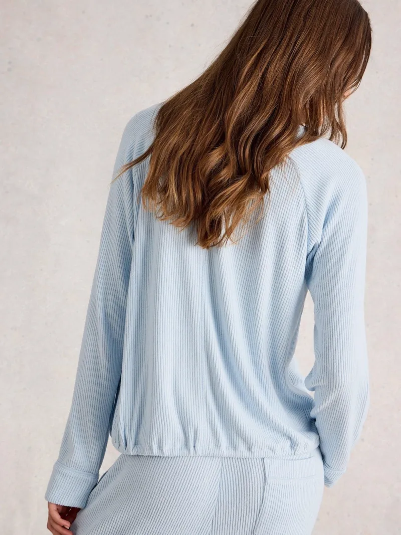 White Stuff Gemütliches Top aus Rippenjersey - L, Hellblau, – Produktbild 4 von 4
