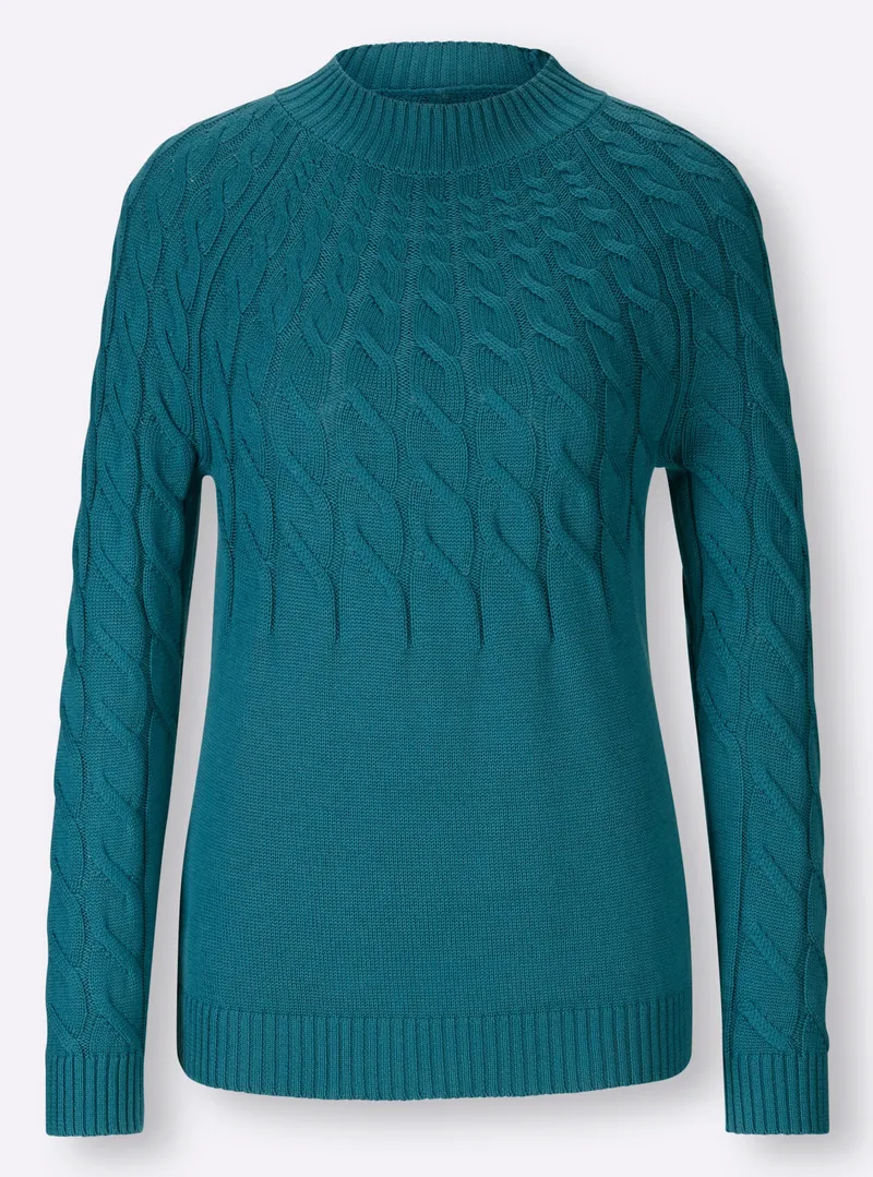 heine Stehkragenpullover, Aquapetrol, – Produktbild 1 von 2