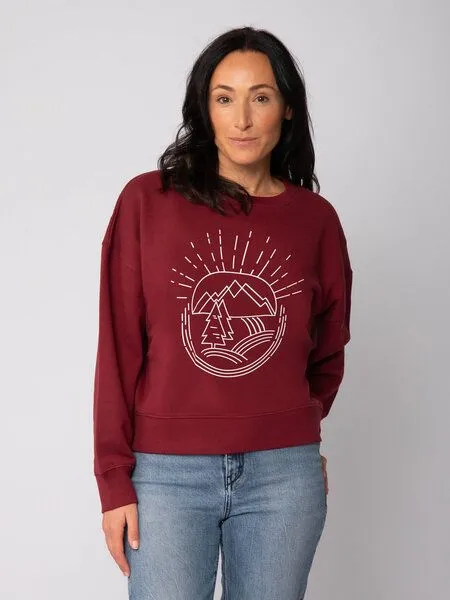 watapparel watapparel Sweatshirt Frauen Natur ist schön, Burgundy, – Produktbild 2 von 2