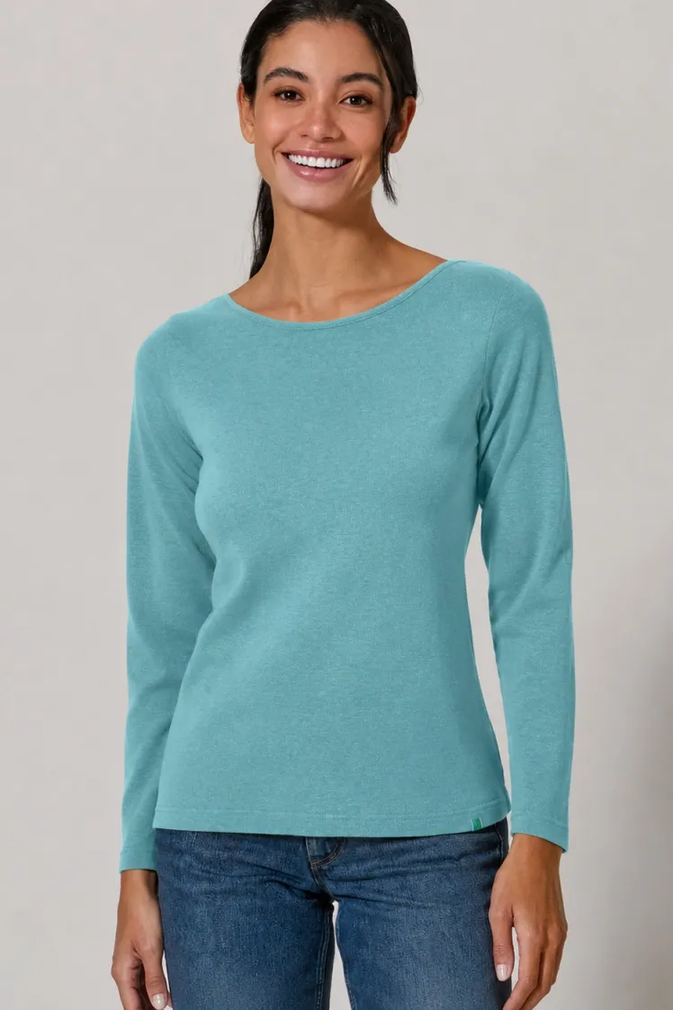 HempAge Hempage Damen vegan Top Mit Langen Ärmeln Regal Blau, Blau, – Produktbild 2 von 2