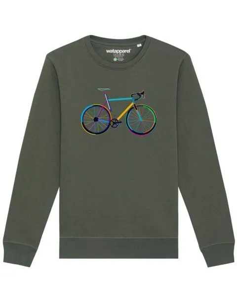 watapparel watapparel Sweatshirt Unisex Fahrrad by night, Khaki, – Produktbild 1 von 3