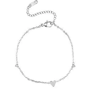 ELEKTROPULLI Feines Herz Armband in ca. 21 cm x 5mm (inkl. 6cm Verlängerungskette) von Elektropulli, Silber, – Produktbild 1 von 1
