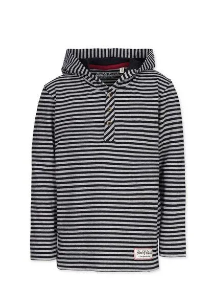 Band of Rascals Band of Rascals Striped Hooded Longsleeve, Black-grey, – Produktbild 1 von 4