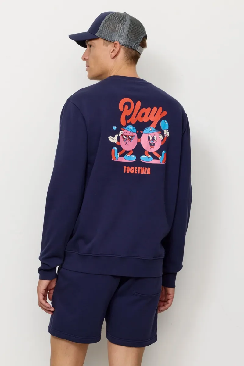 recolution Recolution Herren vegan Sweatshirt Tamarillo Play Together Eclipse Blau, Extra dunkelblau, – Produktbild 2 von 2