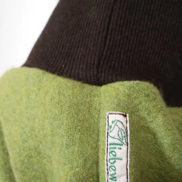 liebewicht liebewicht Yogahose Sarouelhose Pumphose Wolle verschiedene Farben nach Wahl, Moosgrün/dunkelbraun, – Produktbild 4 von 4