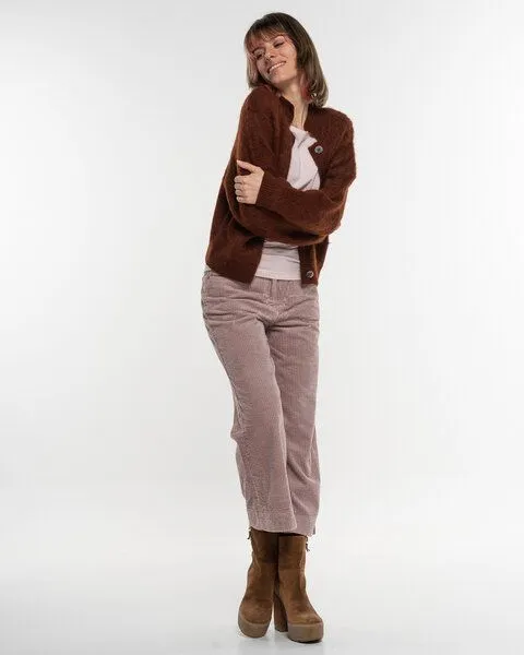 Alma & Lovis Alma & Lovis Kuschelige Wohlfühljacke aus gebrushtem Alpakastrick | Brushed Jacket, Maron (braun), – Produktbild 4 von 4
