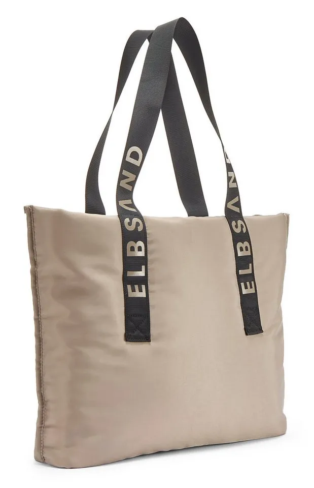 Elbsand Elbsand Shopper Schultertasche, Saunatasche, Wellnesstasche, Einkaufstasche, Badetasche, Strandtasche, Henkeltasche aus weichem Material VEGAN, Beige, – Produktbild 2 von 5