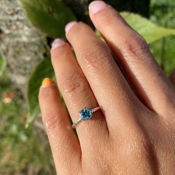 Spirit of Island Spirit of Island Silber Solitär Ring | Blauer Zirkon, Blau, – Produktbild 4 von 4