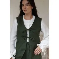 Amber Linen Amber Linen Damen vegan Weste Charlotte Waldgrün – Produktbild 1 von 1