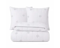 SEI Design Microfaserbettdecke Bettset SWAN 4-tlg Sommer 2x Bettdecken 135x200 + 2x Kissen 80x80, Füllung: daunenähnliches Gefühl, Bett-Set 4-Tlg.: 2x Bettdecken 135x200 + 2x Kopfkissen 80x80 – Produktbild 1 von 1
