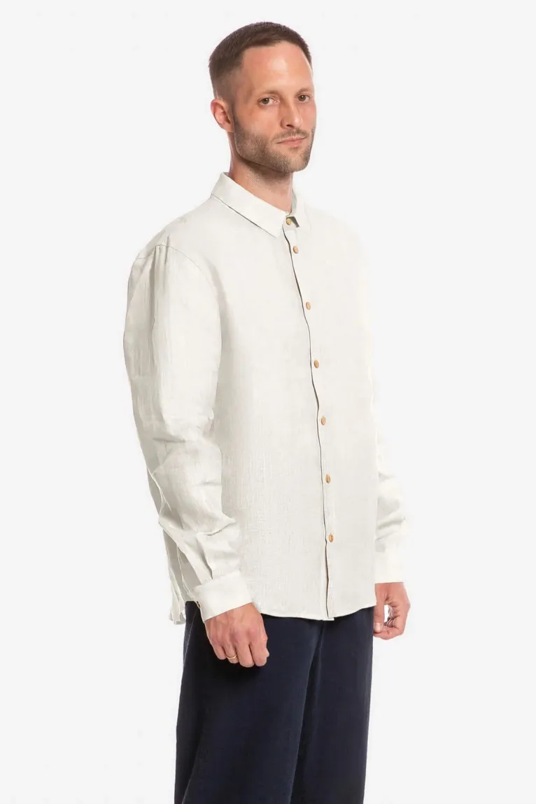 MATONA MATONA Herren vegan Hemd Casual Weiß, Weiß, – Produktbild 2 von 2