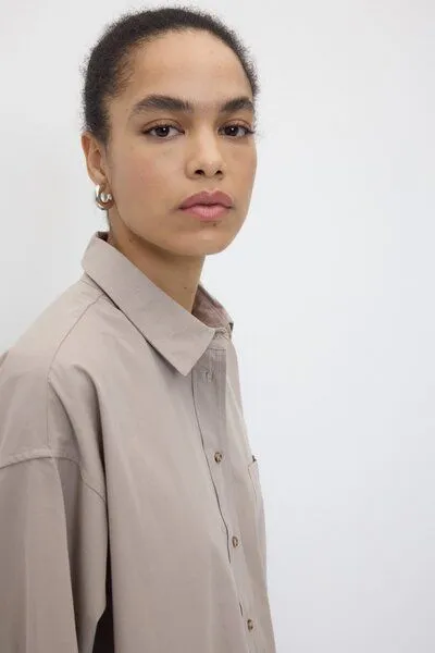 Rita Row Rita Row Oversize-Bluse MORRIS aus Bio-Baumwollpopeline, Grey, – Produktbild 4 von 4