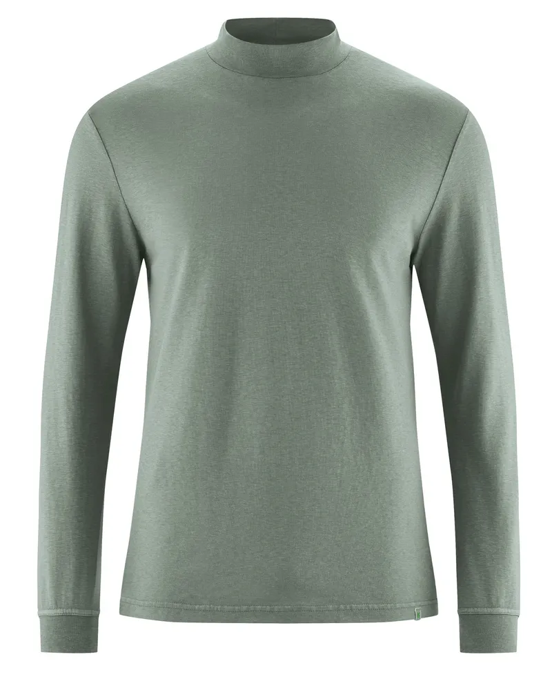 HempAge Hempage Herren vegan Rollkragenpullover Mit Langen Ärmeln Thymiangrün, Grün, – Produktbild 1 von 2