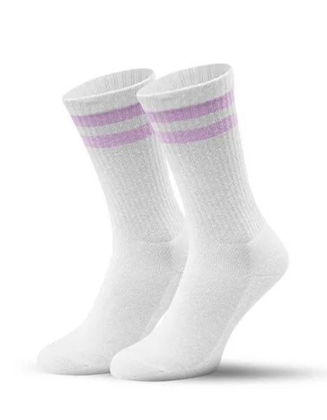 MR. SOCKS MR. SOCKS Tennissocken zweifarbig von der Marke MR.SOCKS, Weiss/lila, – Produktbild 1 von 2