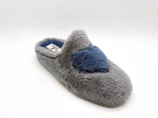 thies Rec Heart Slipper von thies ® aus recyceltem PES, Grey love, – Produktbild 3 von 4