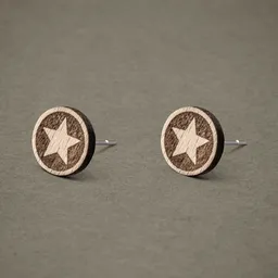 feinformart feinformart Ohrstecker / Ohrring aus Holz - Stern dunkel - 9mm – Produktbild 1 von 1