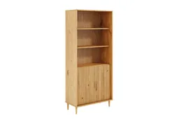 OTTO home Bücherregal Malmedy Front mit gefrästen Rillen, Bücherschrank aus massivem Kiefernholz, Push-to-open, FSC, B: 80 cm – Produktbild 1 von 1