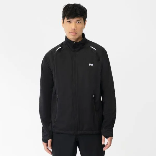 TAO Sportswear TAO Sportswear Klimazonen Herren Laufjacke Pero mit wasserdichten Zonen, Schwarz, – Produktbild 1 von 3