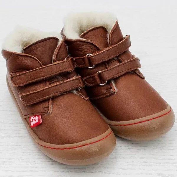 Pololo Pololo Lauflern-Winterschuh "Nino" mit weichem Wollfutter (Bio), Braun, – Produktbild 2 von 4