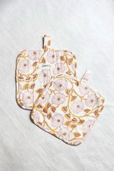 Jyoti - Fair Works Jyoti - Fair Works Baumwoll Topflappen Ovan, Blumen, – Produktbild 1 von 1