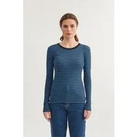 Basic Apparel Basic Apparel LUDMILLA Langarmshirt aus Bio-Baumwolle, Blau (gestreift-copen-sky), – Produktbild 1 von 1