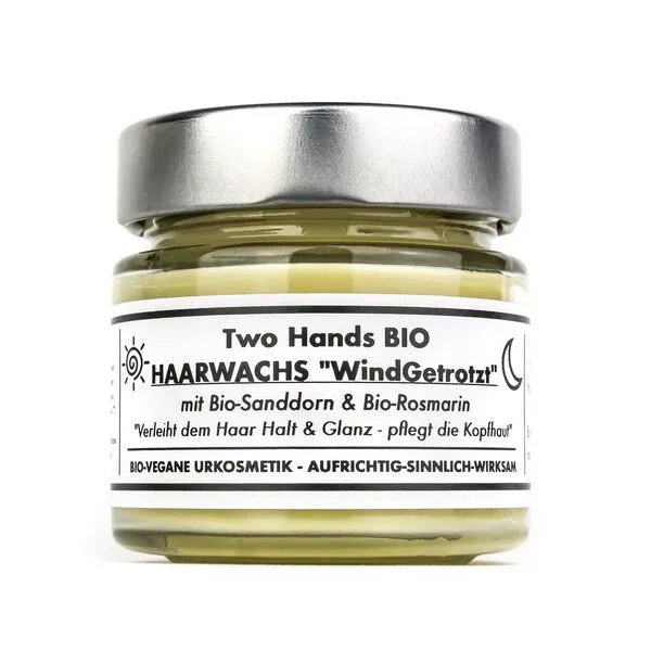 Two Hands BIO Two Hands BIO Haarwachs „WindGetrotzt“ mit Bio-Sanddorn & Bio-Rosmarin - Bartwachs - Bio Vegan – Produktbild 1 von 3