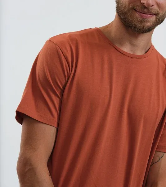 Gary Mash GARY MASH Herren Basic T-Shirt aus Biobaumwolle, Ziegelrot, – Produktbild 3 von 4