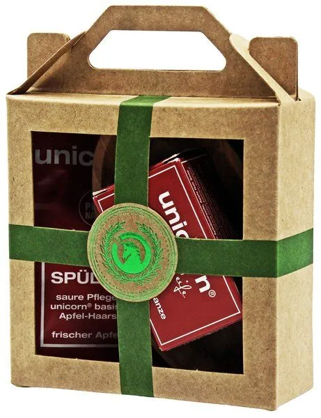 Unicorn Unicorn Mini Geschenkset mit Haarseife, Spülung und Olivenholzschale, Grün, – Produktbild 2 von 4