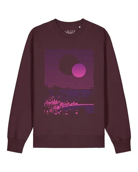 watapparel watapparel Sweatshirt Unisex Sun and Moon Skyline, Red brown, – Produktbild 1 von 2