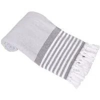 A&R Textile A&R Textile A&R Hamamtuch Saunatuch Badetuch Strandtuch Istanbul Handtuch dreifarbig 100 x 180 cm, Grau/weiss/schwarz, – Produktbild 1 von 1
