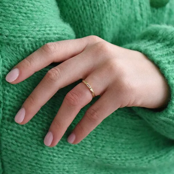 Eppi Eppi Ring mit einem Diamanten in Baguette-Form Xenia, Weiss, – Produktbild 2 von 3